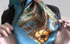 Satin Headscarf Fashion Show, Satin Headscarf and Leather Jacket, JOI Lady Victoria Valente