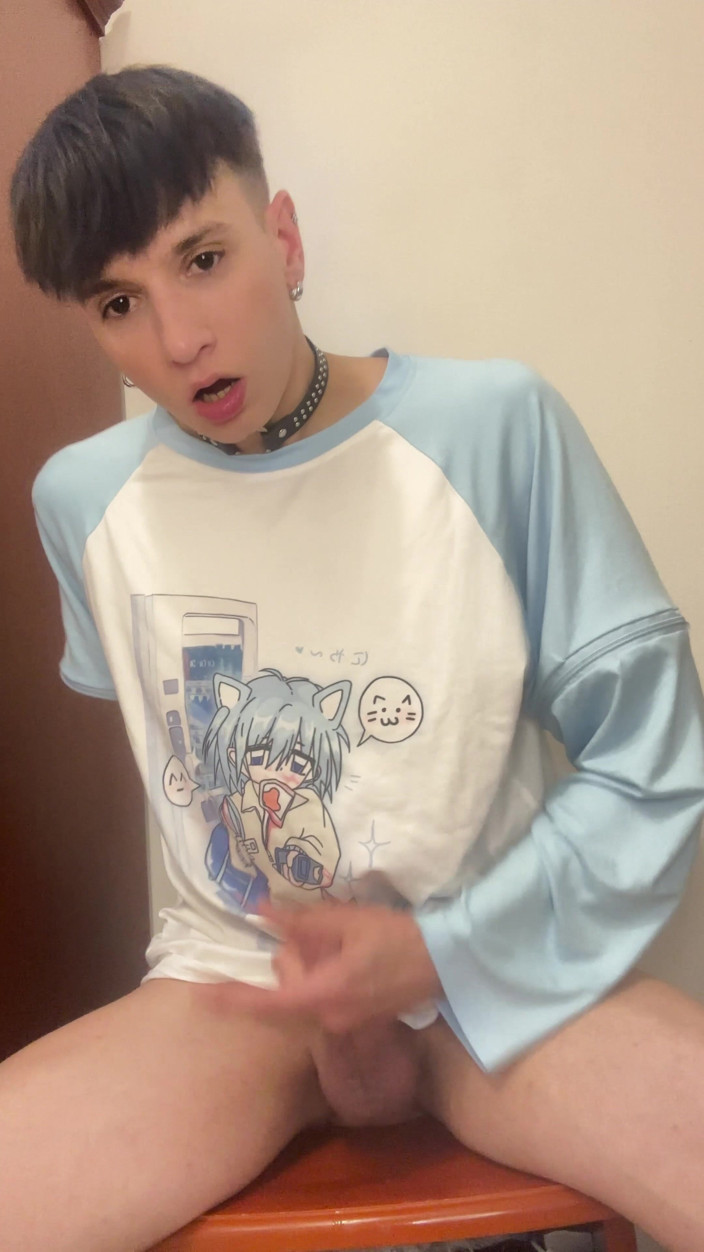 FemmeTwunkie: Blue Femboy Having Fun with New Toy