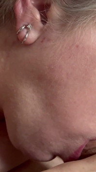 Sexy Naked Wifey Gives You a Blowjob and Drools Your Cum on Her Breast