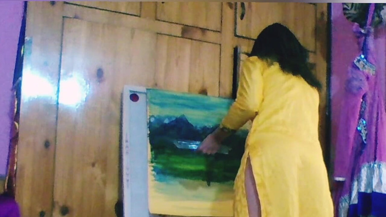 Bolly Karma: Güzel kız büyük zenci ile karşılaşıyor.