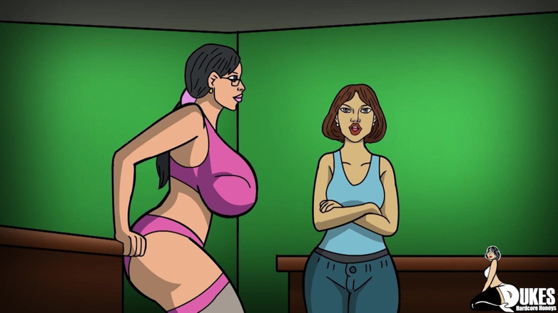 Dukes Hardcore Honeys: Fille sur fille prend une grosse bite noire et adore...