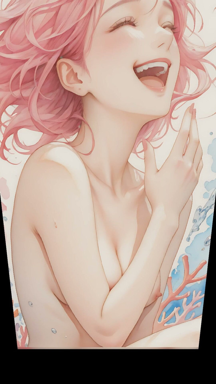 LustRender: Alegre desnuda riendo en Sunny Splashes