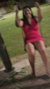 Nicoly Mattos Flashing Hairy Pussy and Big Tits in Square