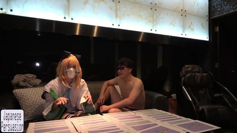 Far east hentai works: Кремпай у дворі після джакузі, витончена грайлива сцена перетворюється на слизький інтимний візуальний досвід