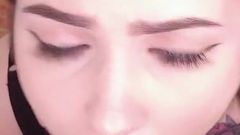 White girl needs to suck BBC to work off the cash her boyfriend has owed