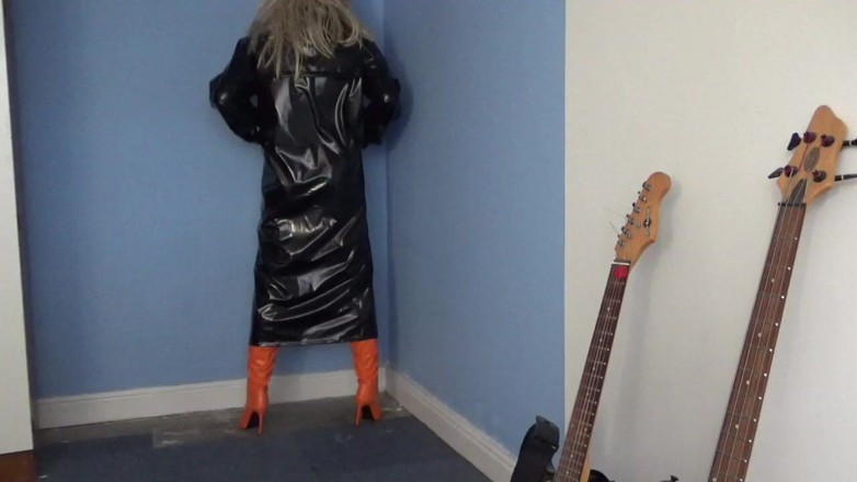 Leather Kirsten: Orange Leather Thigh Boots