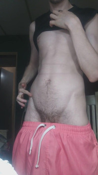 Skinny Boy Teasing His Abs on Camera