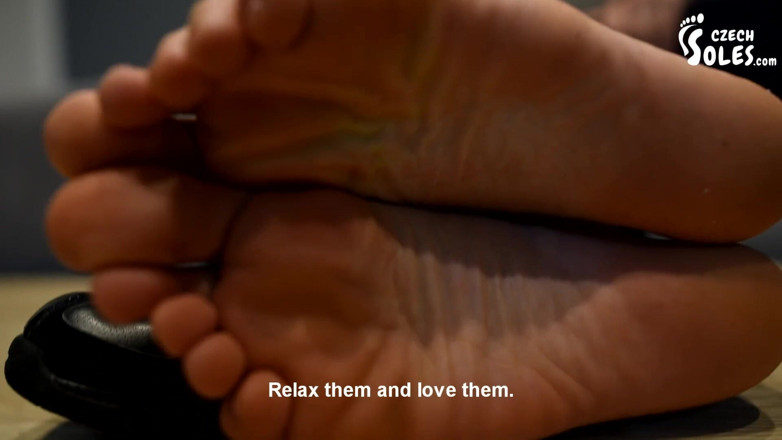 Czech Soles - foot fetish content: Eliška showing her sweaty sneakers, socks and feet - POV