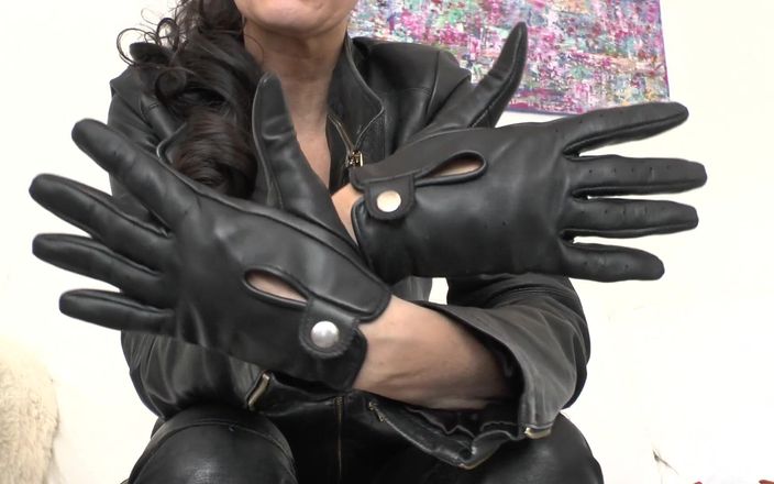 Lady Victoria Valente: Demonstration of Short Leather Gloves and Gloves Sniffing POV, Lady...