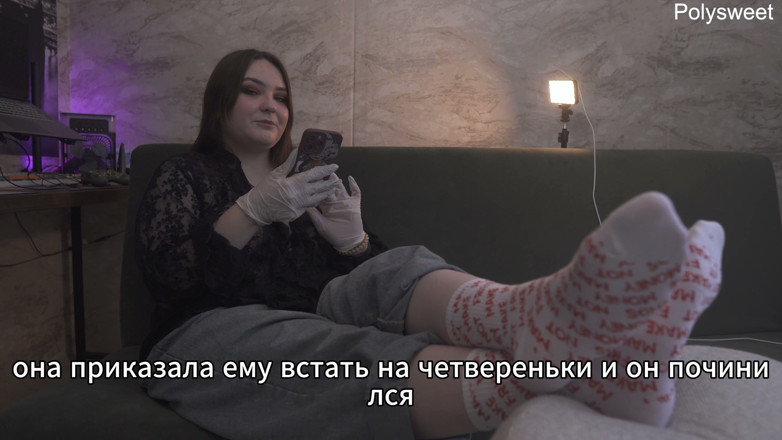 Polly Sweet: เรื่องโป๊ - สาวใส่ถุงมือยางเย็ดผู้ชายใส่สายรัดในช่องคลอด