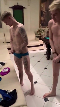 Two Guys with Big Dicks Fucked Each Other in a Sauna and Came on Each Other