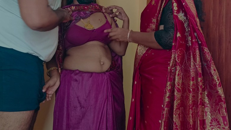 Laxi ammu: Saudara perempuan lagi asik seks threesome di ranjang sama tetangga...