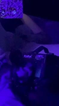 S1uttranspup Takes a 9 Inch Dildo in a Blacklit Room
