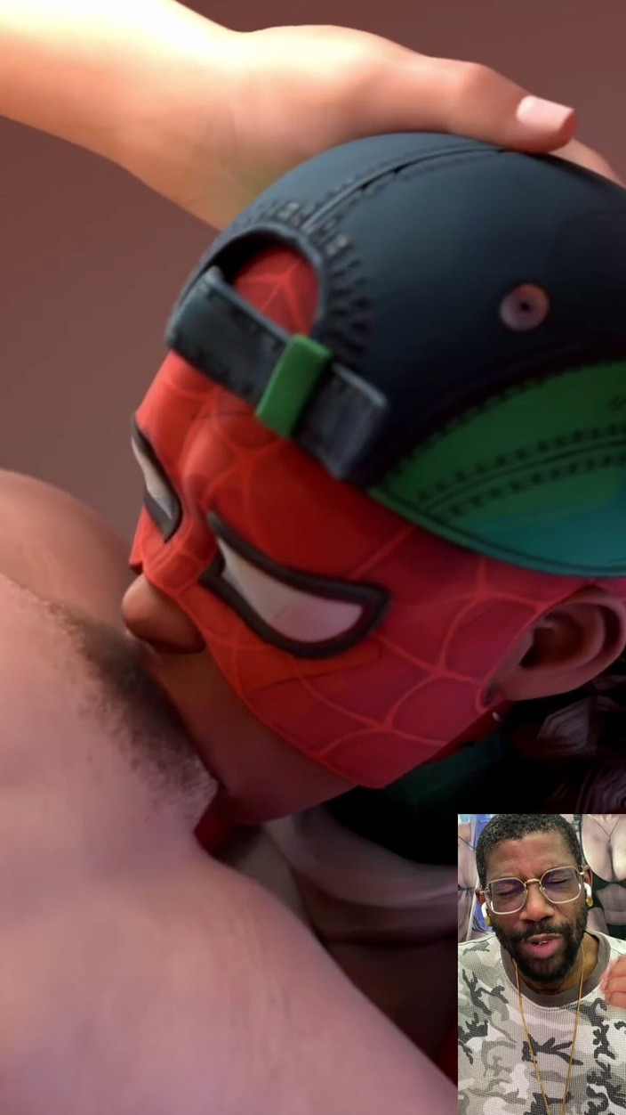 Good news media: Curvă negresă Spider-man face sex oral adânc în gât cu pula...