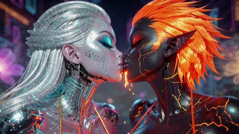 Hot girl dancing: Aliens Kiss Yang Cantik Dalam Muzik Bagus, Animasi Ai