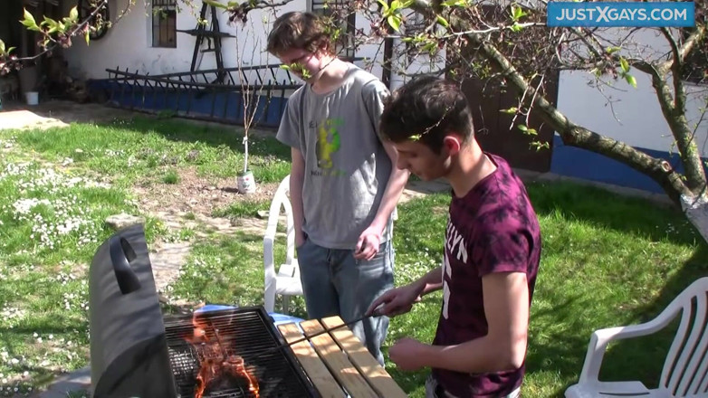 Just x gays: Two gays are tending Stepdaddy's garden