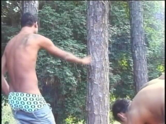 Bad Boyz: Two latino guys in the forest pleasing their dongs