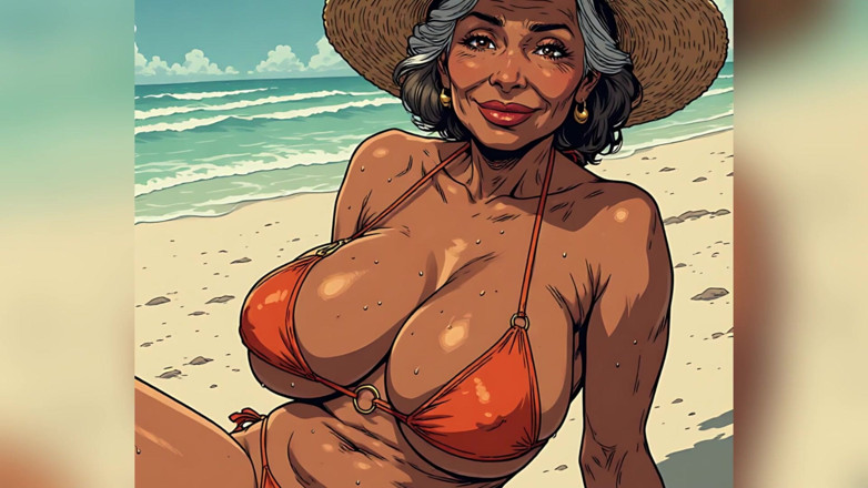 AI Porn: Femei frumoase de pe plajă de artă comică