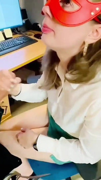 And Cum for Her, Secretary Swallows My Cum From Glass, Slutty Teenage Secretary, Cheating Wife Sucks