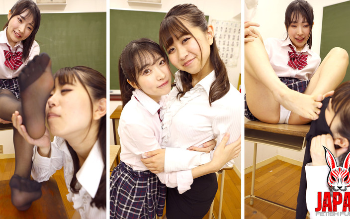 Japan Fetish Fusion: Cewek nakal dengan stoking nilon seksi ini lagi asik mainin...