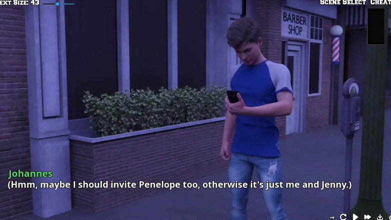 Johannes Gaming: College Kings # 17 stojí před bytem, ale nahá
