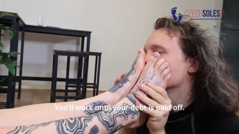 Czech Soles - foot fetish content: Hot Bartender's Smelly Feet Humiliation