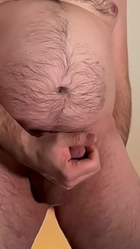 Stepdaddy Bear Playing with Big Dick, Spits on It