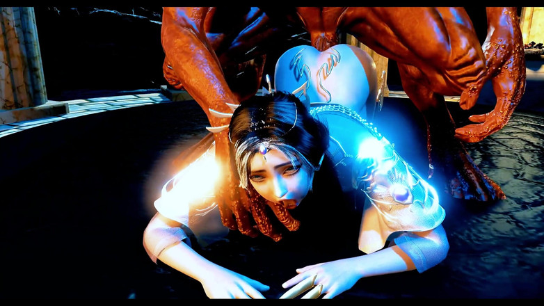 X Hentai: Grosse bite, reine virtuelle du fantasme de bigboob - animation 3D, hentai