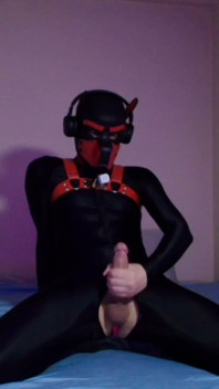 Needy Pet Jerks His Cock on His Knees
