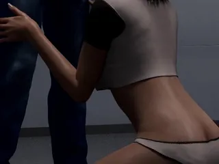 NSFW Gaming: Escape Room Challenge - Step Daughter Collecting Cum From Daddy