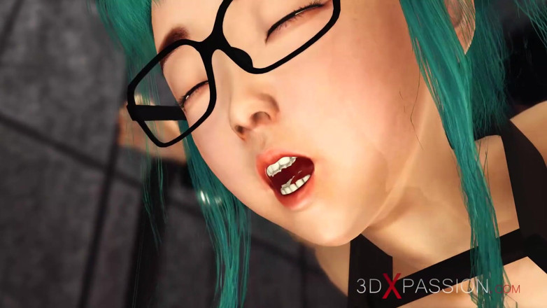 3dxpassion: Une étudiante japonaise timide à lunettes se fait baiser en prison