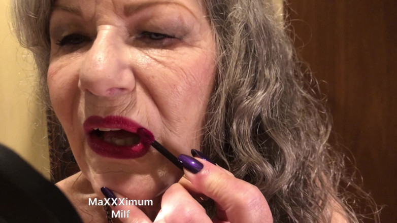 MaXXXimumMilf: 자지 따먹기 할망구 립스틱 착용! POV 오럴 + 목구멍 질싸! Maxxximummilf
