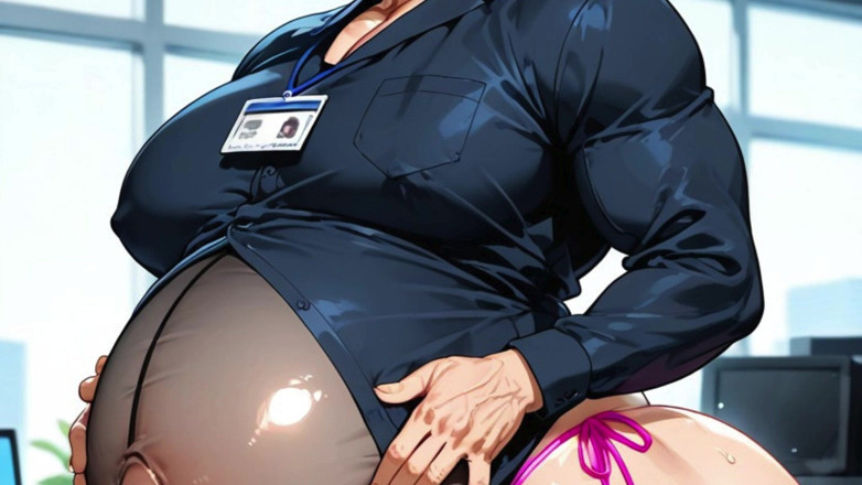 Trans-Men FTM Hentai: My Boss Ftm Chubby Got Naked Showing His Big Pussy...