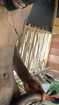 So Huge Jerking Out a Cumload in My Dirty Dusty Place Just Before Cleaning up,got so Horny Watching Your Video Online
