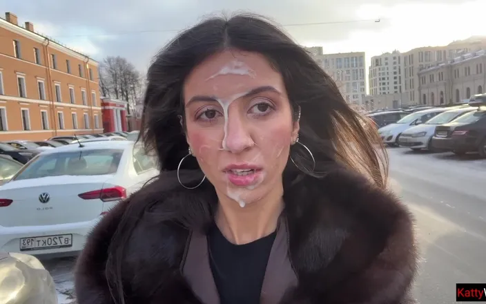 Katty West: Girl Agreed to Walk with a Stranger's Cum on Her...