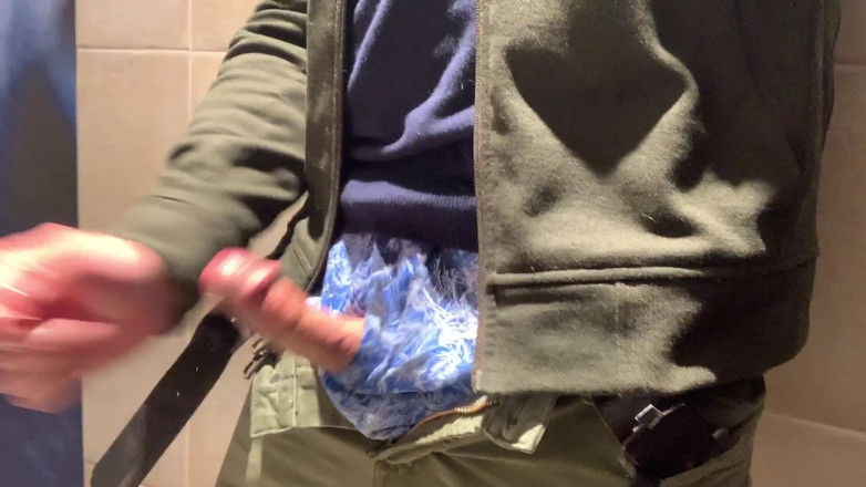 TJenner: Jerking my cock in the public restroom at the airport