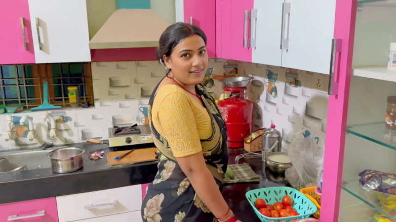 Hotty_ragini: My Lovely Stepmother Was Cooking in the Kitchen, Stepfather Went...