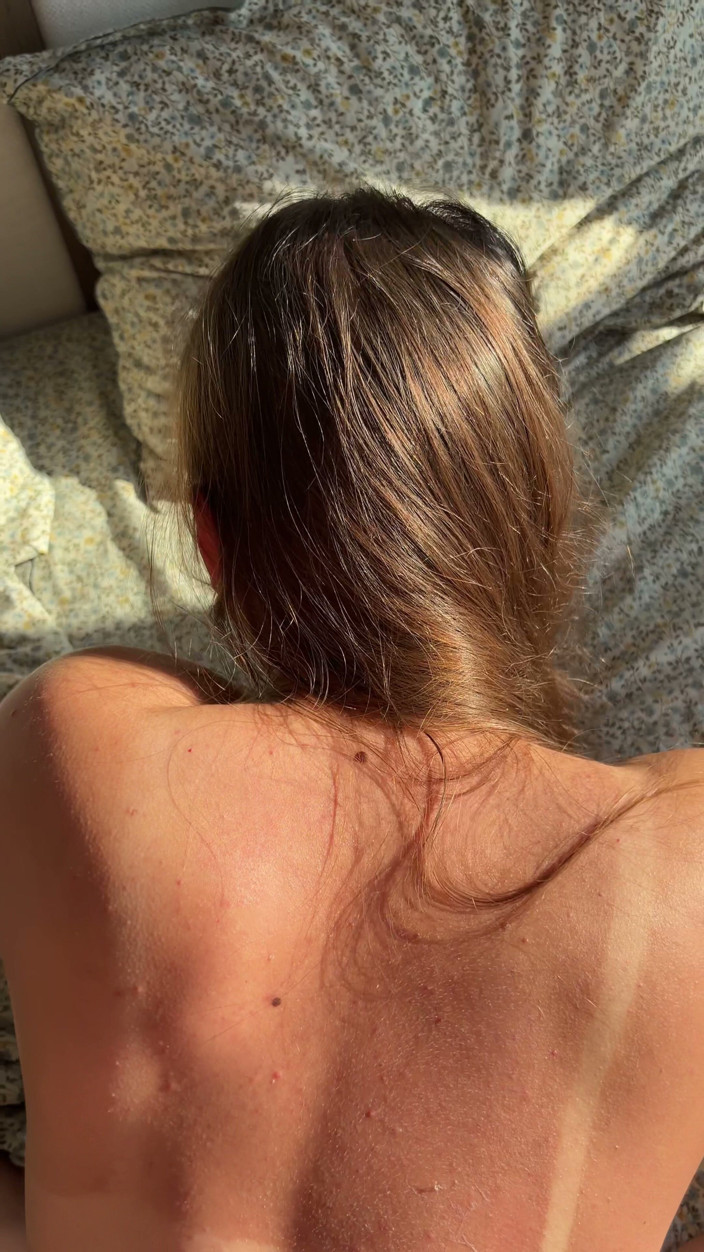 MY_PRIVATE_iCLOUD: Cute Petite Stepsister Came Back From Beach Completely - Lotion Massage...