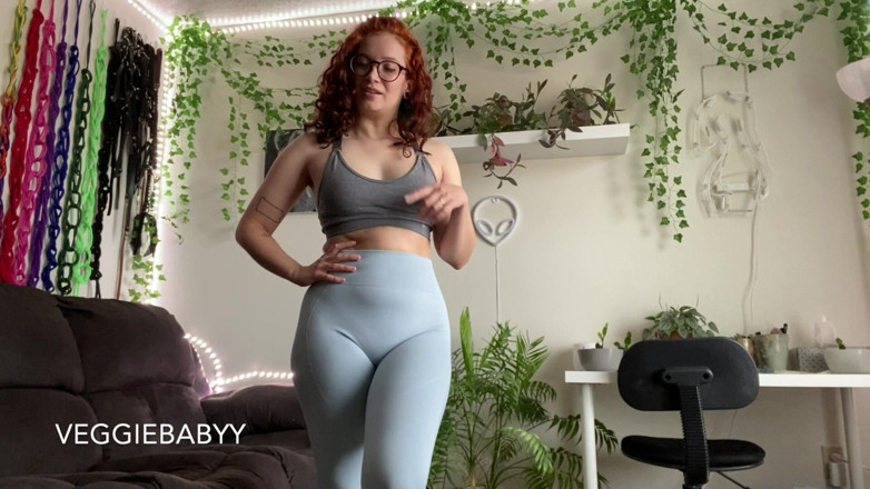 Veggiebabyy: Quần legging tập thể dục cameltoe joi xuất tinh đếm ngược
