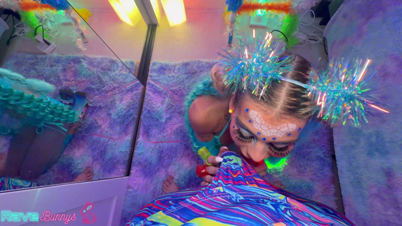 Rave Bunnys: Lilith Grace Rides Brian Omally's Cock with Glow Sticks Packed...
