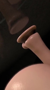 Girl Fucks a Dildo Stuck on the Bathroom Door - 3D Porn