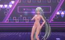 Smixix: Hatsune Miku 옷을 벗고 댄스 헨타이 색정적 야간 계획 노래 mmd 3D 백발 색 편집 Smixix