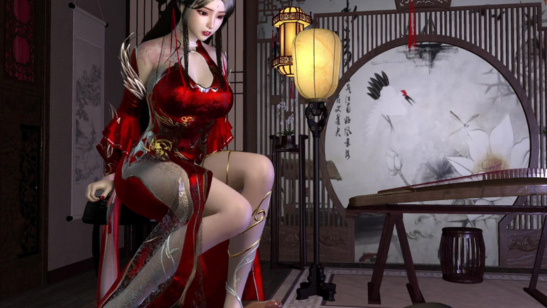Why fuck so hard: 穿着性感礼服的3D可爱亚洲女郎被大鸡巴干