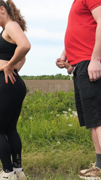560 Stranger's Cum on the Ass of a Sports Girl in Leggings! This Is Great)
