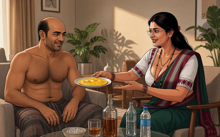 Queen Hub: Sujatha Aunty Hits Balu Again While Husbend in House