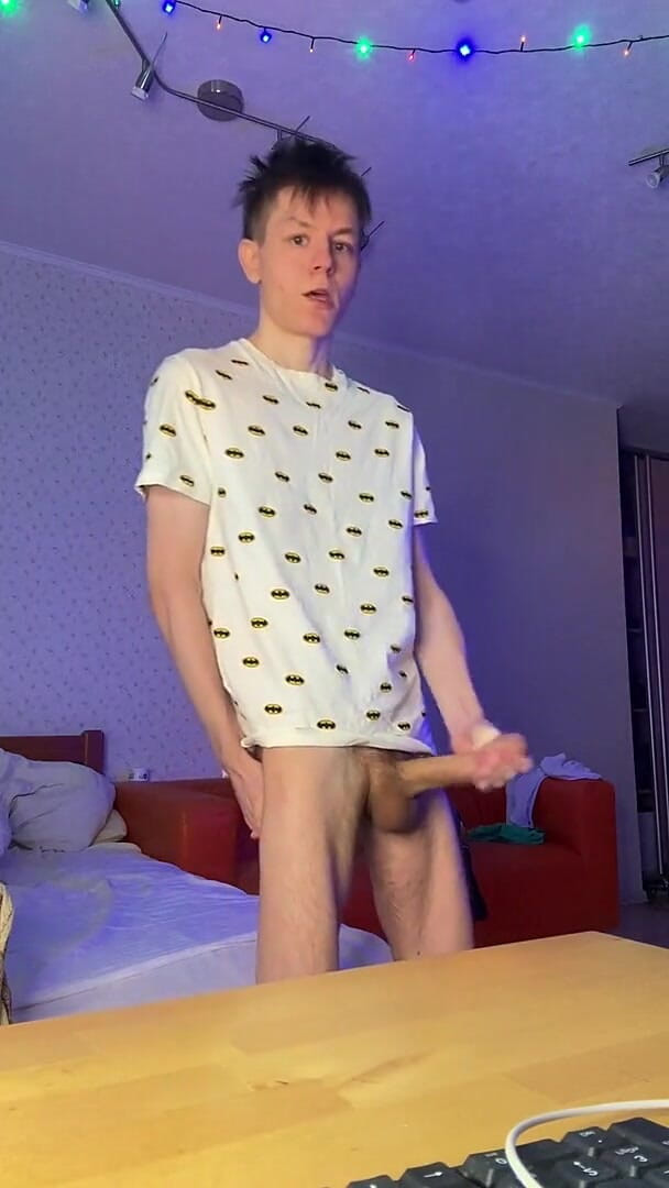 Painting My Hand White with Sticky Warm Cum (Evgeny Twink)