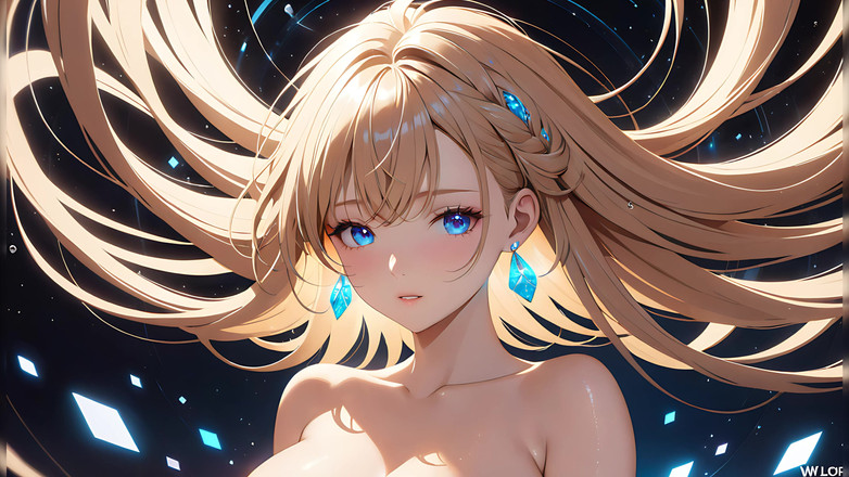 LustRender: Weightless serenity - gadis ai lagi asik muasin memeknya sambil mengapung...