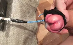 Masturbation and orgasm from electric jigsaw