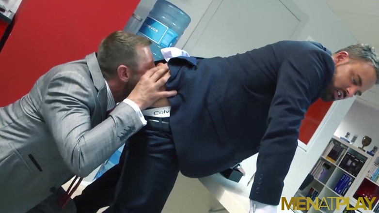 Menat Play: MENATPLAY - Bottom hunk in suit Logan Moore anal fucked hard