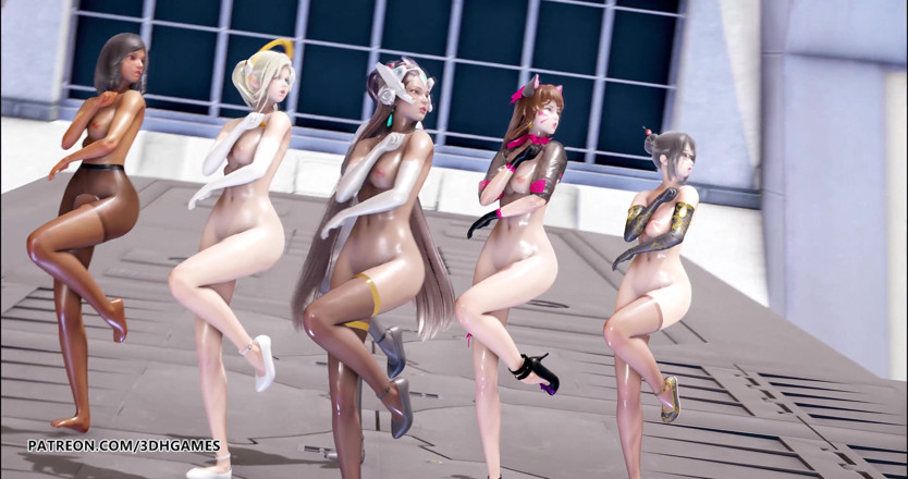 3D-Hentai Games: Red Velvet - dans gol cu aromă de roșu Dva Mercy...